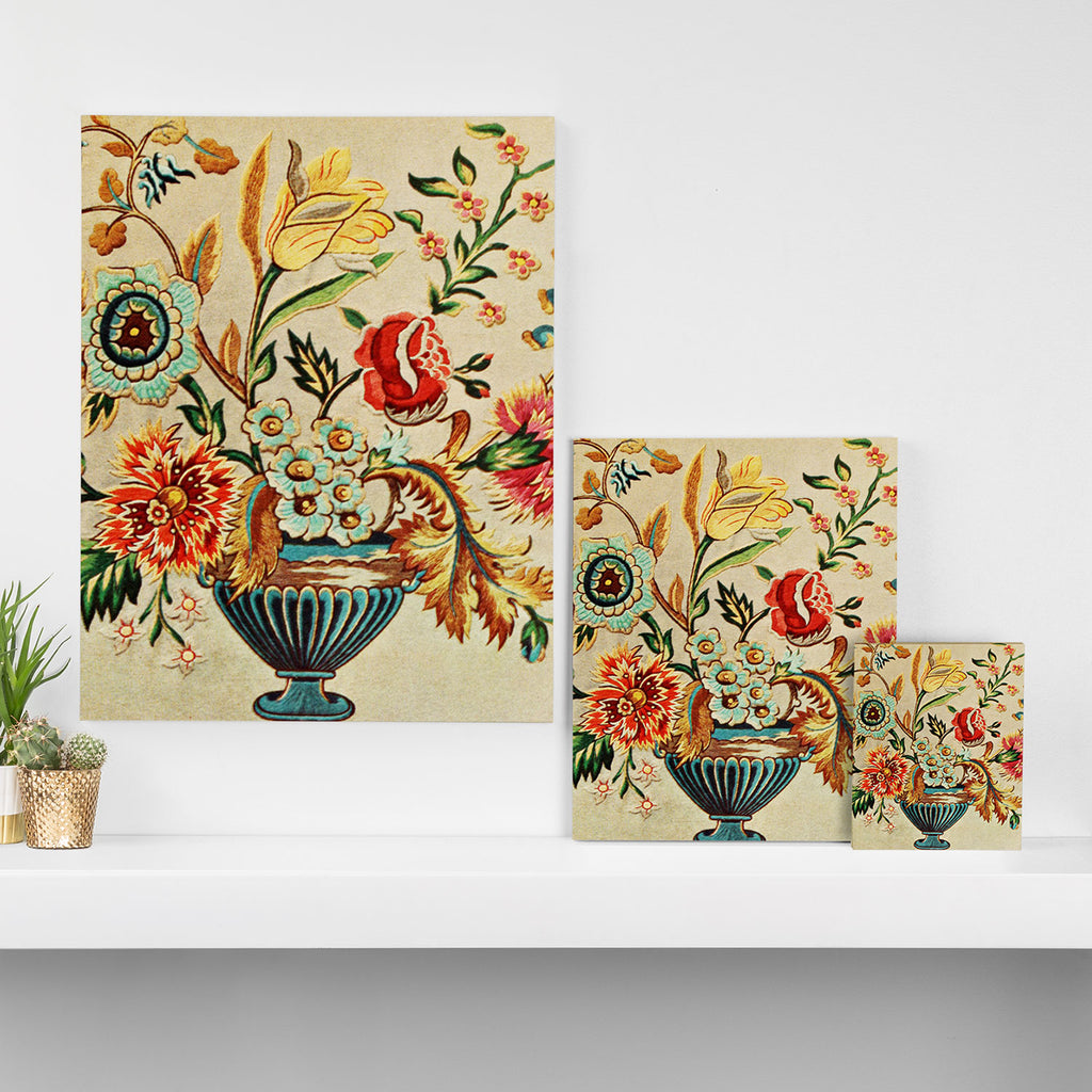 Crewel Still Life Antique Elizabethan Vector Painting Canvas Print Gallery Image 3