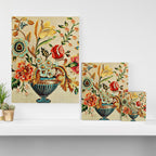 Crewel Still Life Antique Elizabethan Vector Painting Canvas Print Gallery Image 3