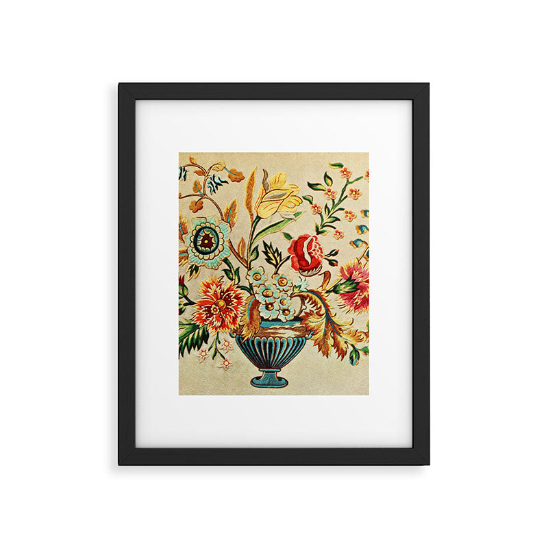 Crewel Still Life Antique Elizabethan Vector Painting Framed Art Print Gallery Image 6