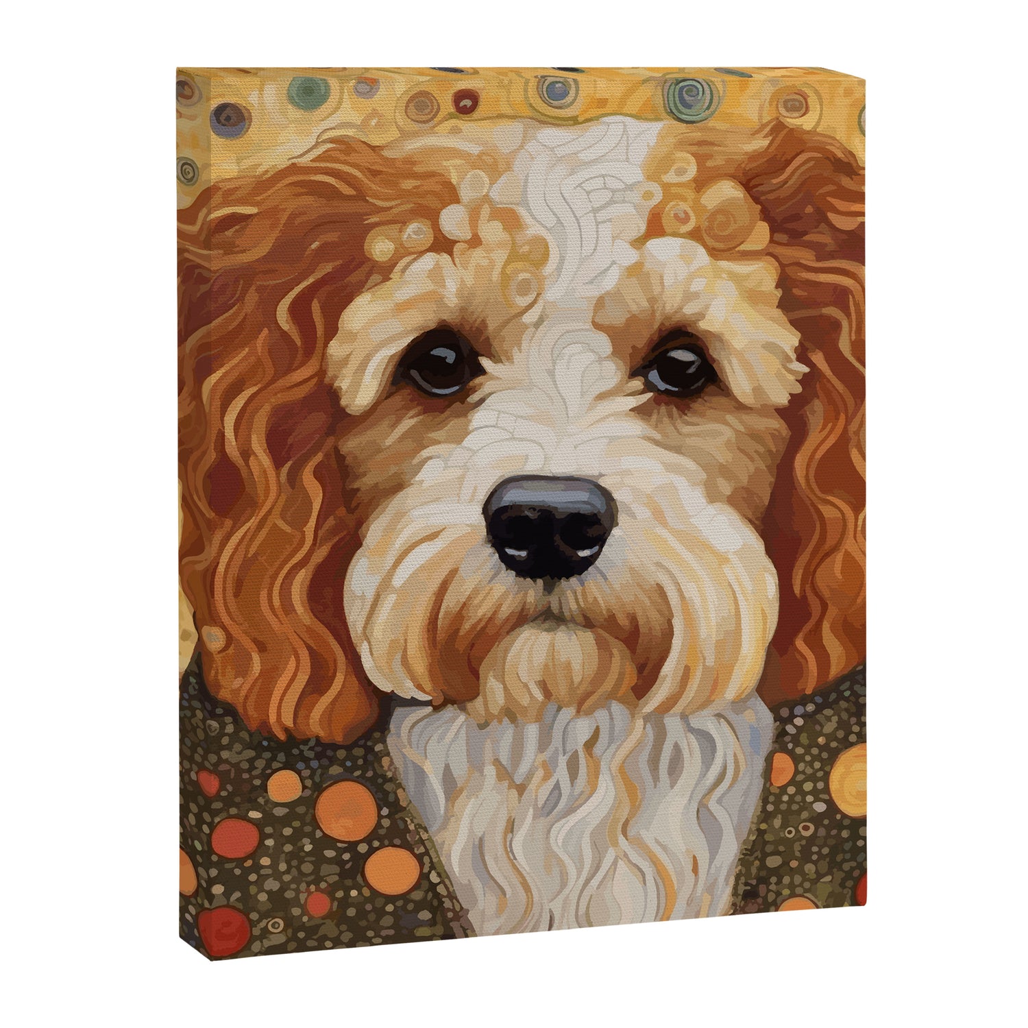 Cute Klimt Dog with Colorful Jacket Canvas Print Gallery Image 3