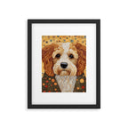 Cute Klimt Dog with Colorful Jacket Framed Art Print Gallery Image 6
