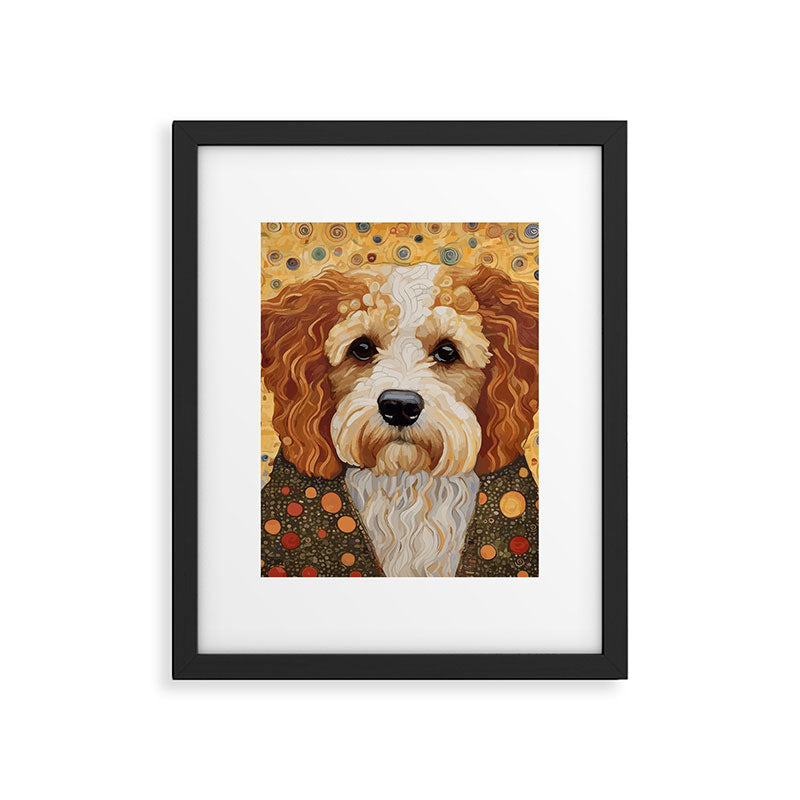 Cute Klimt Dog with Colorful Jacket Framed Art Print Gallery Image 6