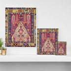 Cute Pink Antique Turkish Niche Kilim Print Canvas Print Gallery Image 3