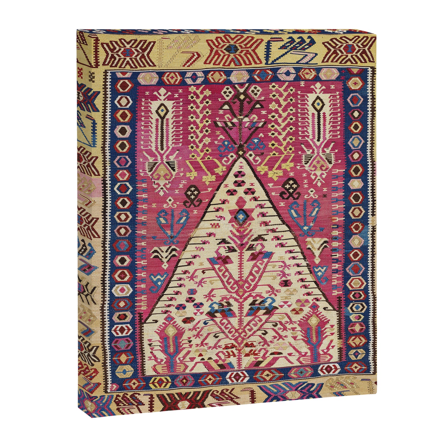 Cute Pink Antique Turkish Niche Kilim Print Canvas Print Gallery Image 3