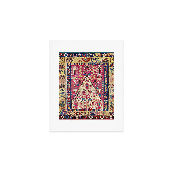 Cute Pink Antique Turkish Niche Kilim Print Art Print Gallery Image 1