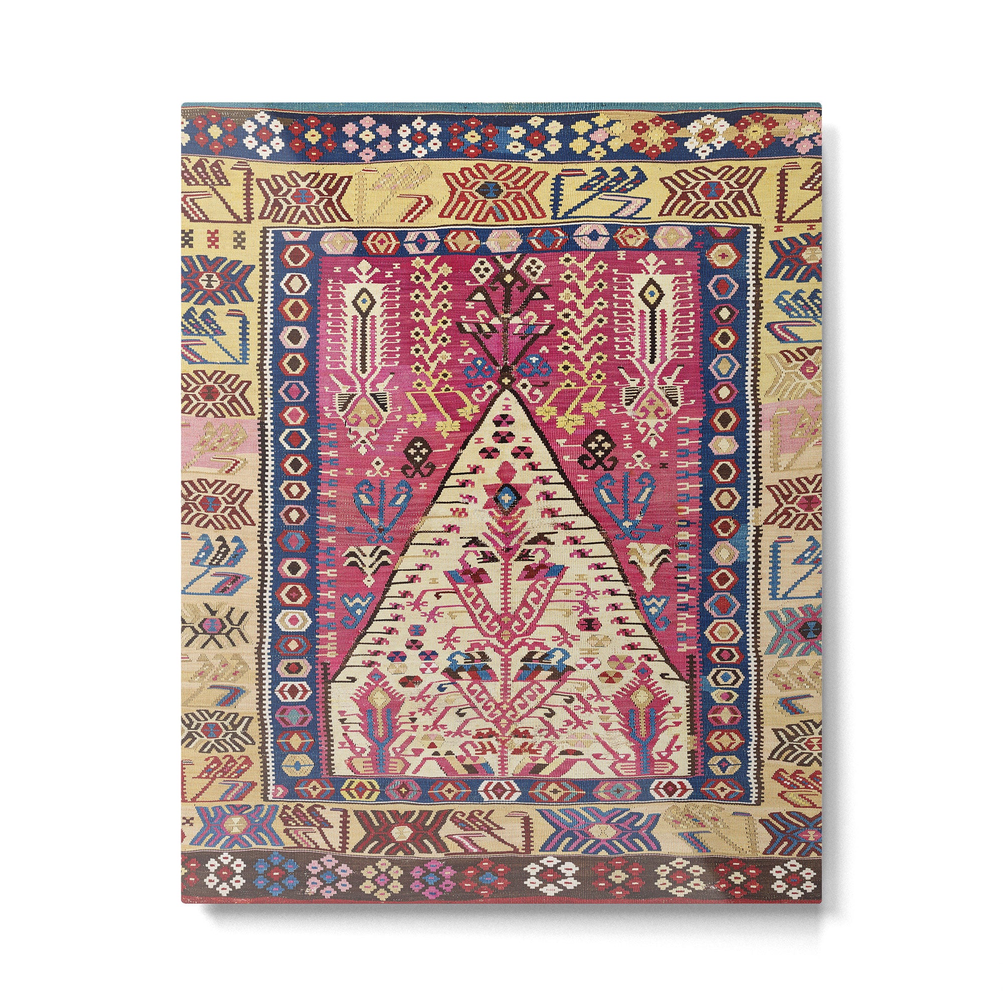 Cute Pink Antique Turkish Niche Kilim Print Metal Print Gallery Image 6