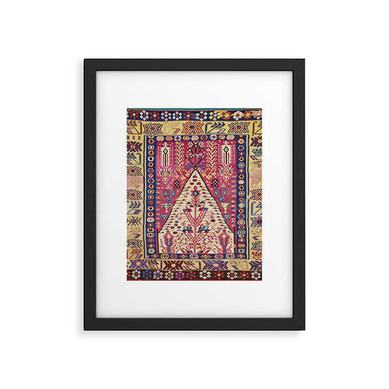 Cute Pink Antique Turkish Niche Kilim Print Framed Art Print Gallery Image 6