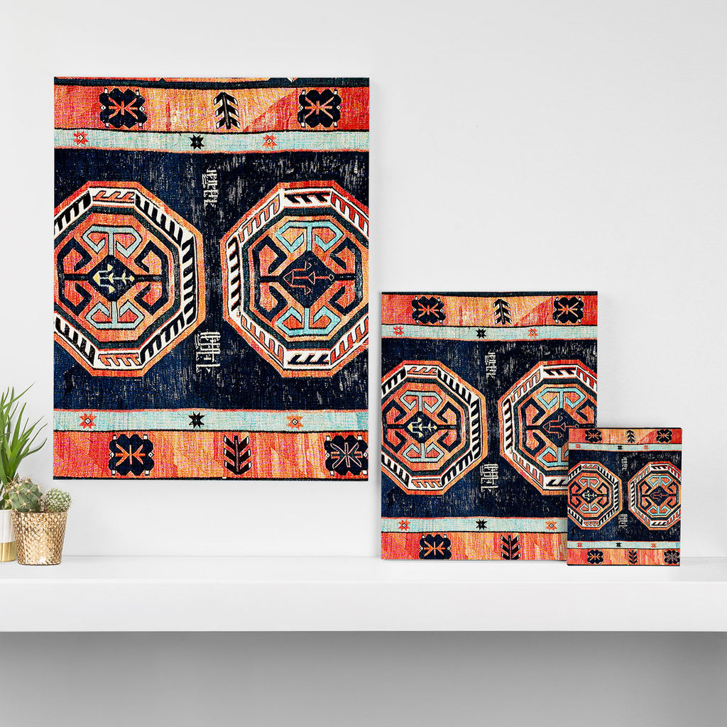 Davagin  Antique Daghestan East Caucasus Kilim Print Canvas Print Gallery Image 3