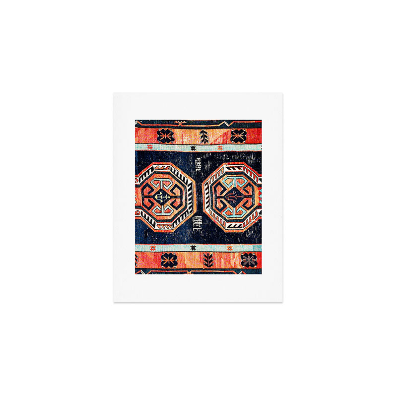 Davagin  Antique Daghestan East Caucasus Kilim Print Art Print Gallery Image 1