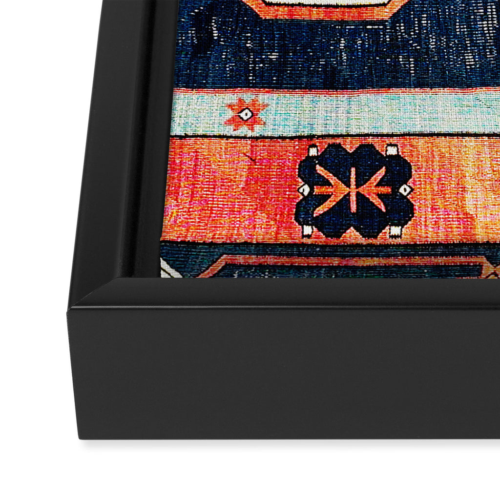 Davagin  Antique Daghestan East Caucasus Kilim Print Framed Canvas Print Gallery Image 3