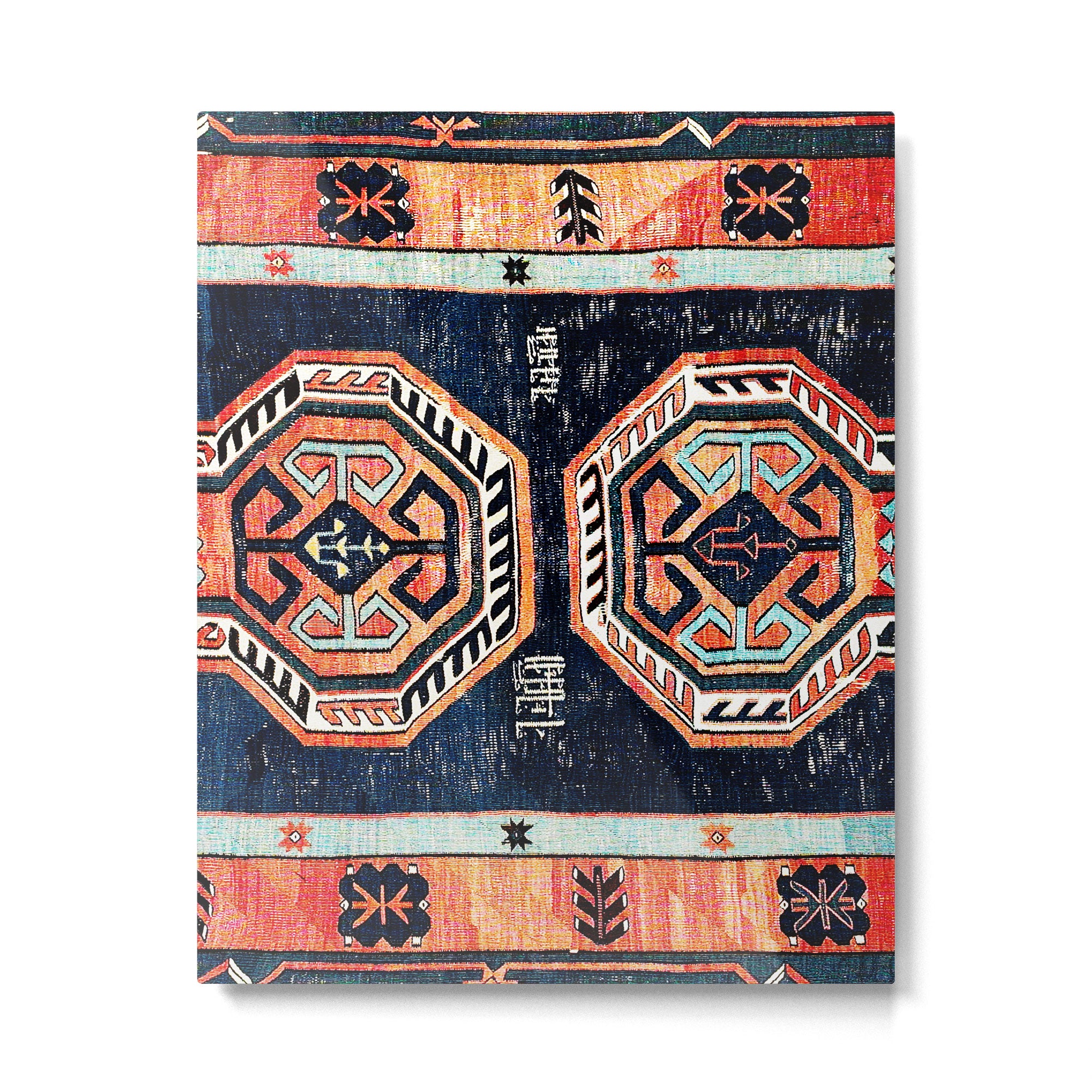 Davagin  Antique Daghestan East Caucasus Kilim Print Metal Print Gallery Image 4