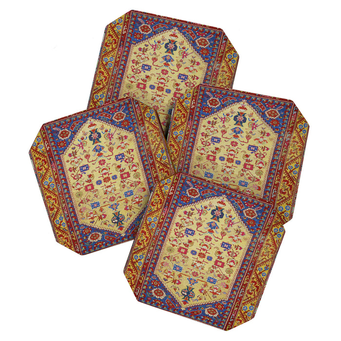 Demerci Kula Antique Turkish Rug Print Coaster Gallery Image 1
