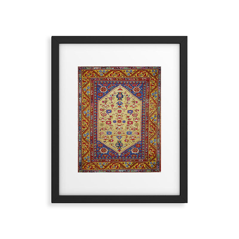Demerci Kula Antique Turkish Rug Print Framed Art Print Gallery Image 4
