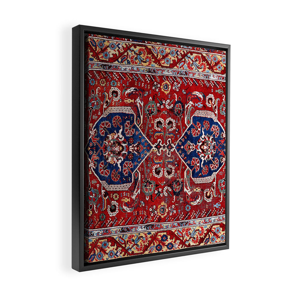 Demirci Kula 18th Century Anatolian Rug Print Framed Canvas Print Gallery Image 2