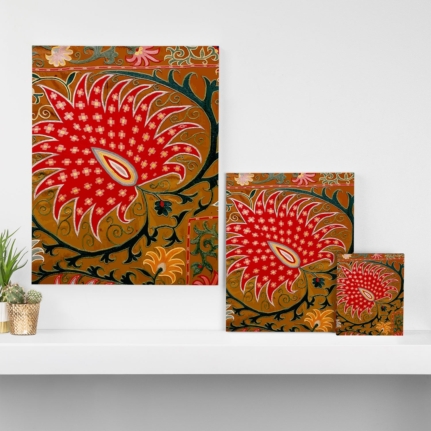 Detail of Shakhrisyabz Suzani Floral Textile Canvas Print Gallery Image 3