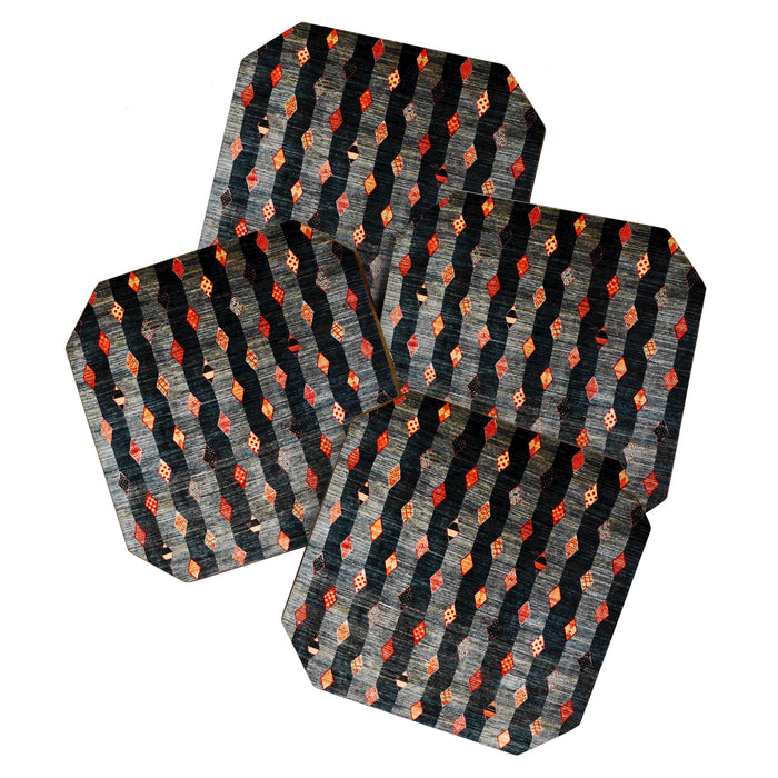 Diamond Tribal Persian Rug Print Coaster Gallery Image 1