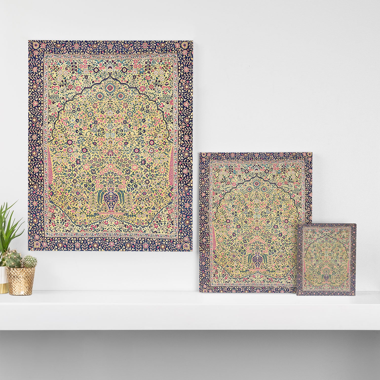 Douglass Mughal 'Millefleurs' North Indian Rug Print Canvas Print Gallery Image 3