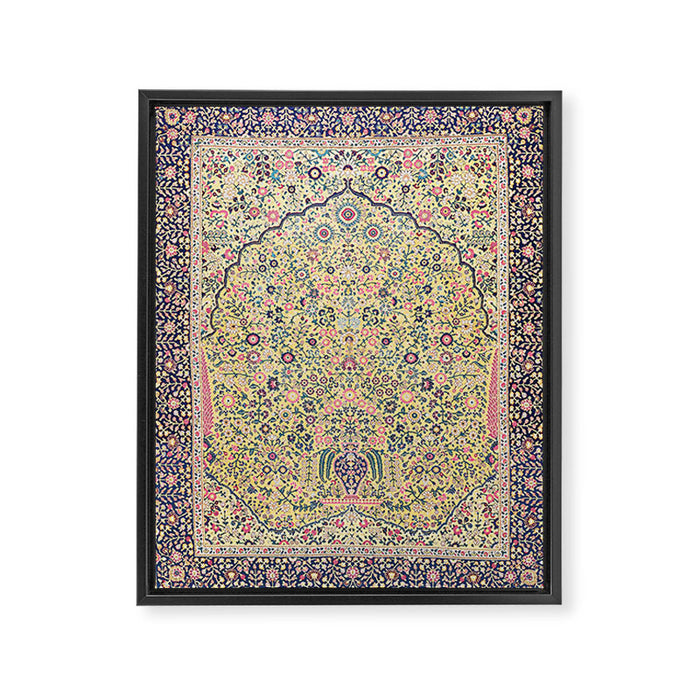 Douglass Mughal 'Millefleurs' North Indian Rug Print Framed Canvas Print Gallery Image 1