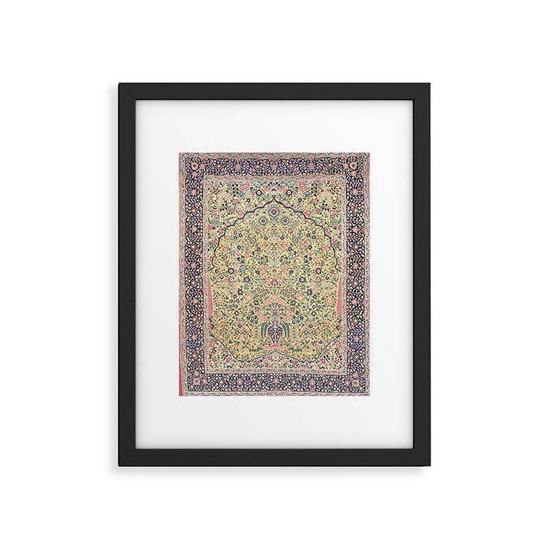 Douglass Mughal 'Millefleurs' North Indian Rug Print Framed Art Print Gallery Image 5