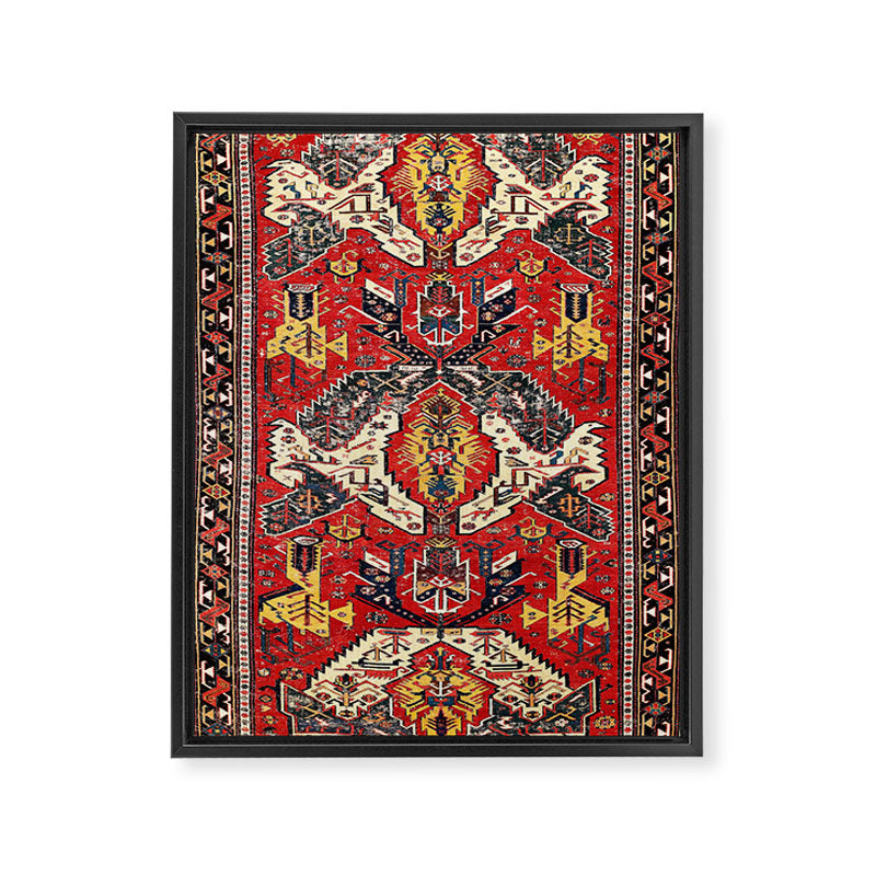 Dragon Sumakh Antique East Caucasus Kuba Rug Print Framed Canvas Print Gallery Image 3