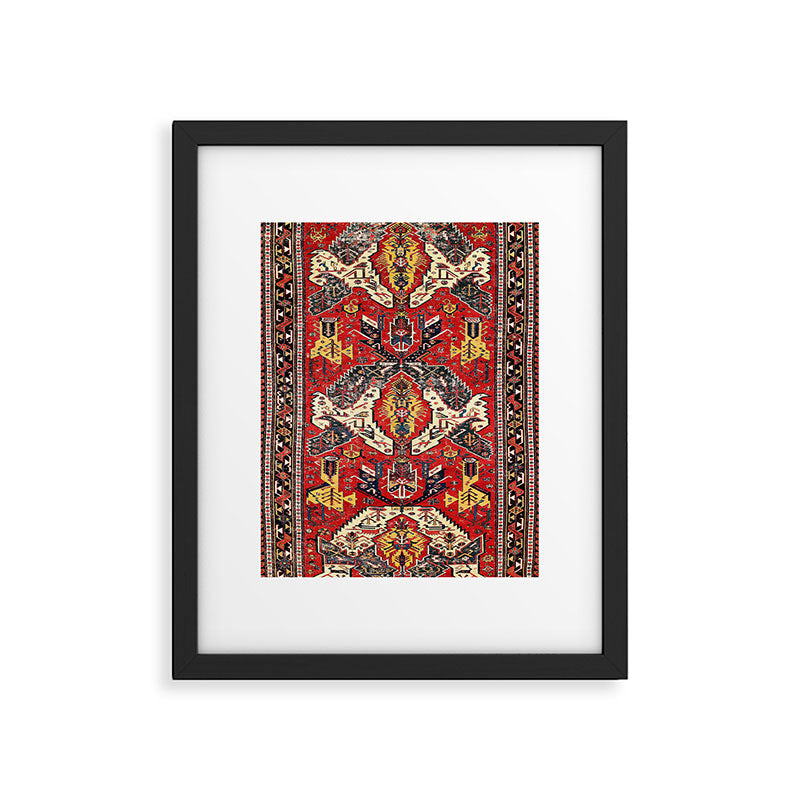Dragon Sumakh Antique East Caucasus Kuba Rug Print Framed Art Print Gallery Image 5