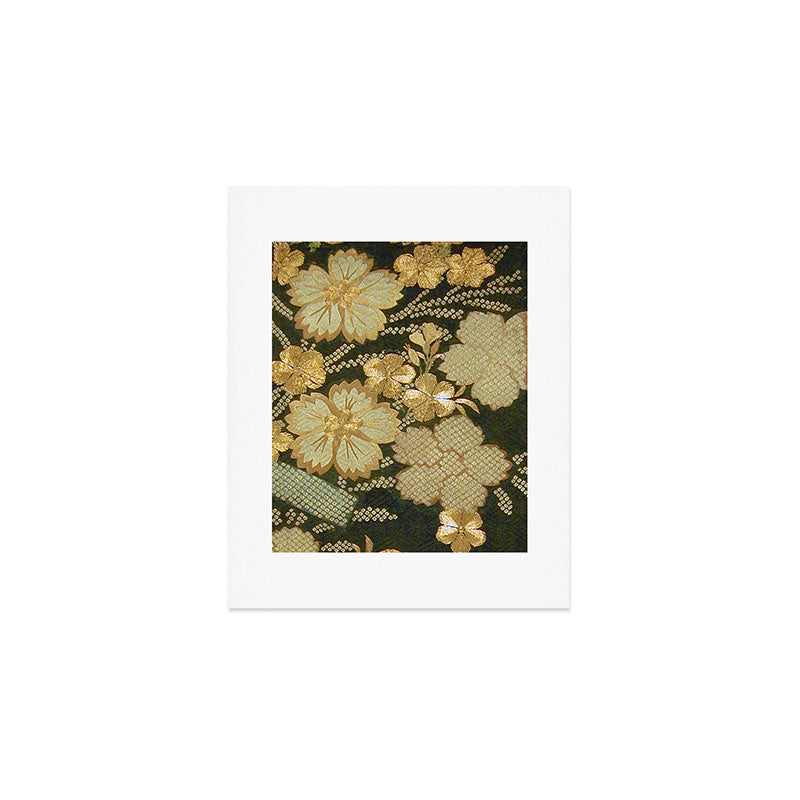Edo Period Floral Kimono Fragment Print Art Print Gallery Image 1