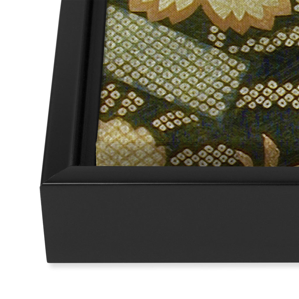 Edo Period Floral Kimono Fragment Print Framed Canvas Print Gallery Image 3