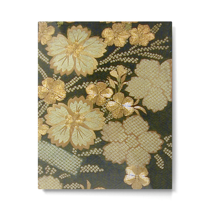 Edo Period Floral Kimono Fragment Print Metal Print Gallery Image 1