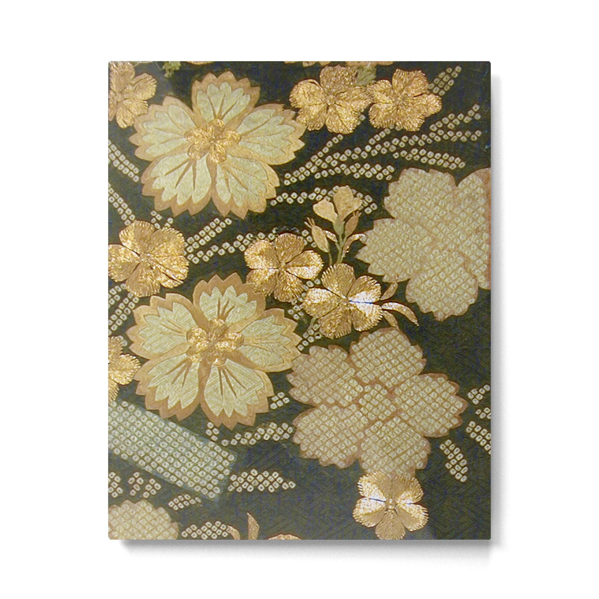 Edo Period Floral Kimono Fragment Print Metal Print Gallery Image 4