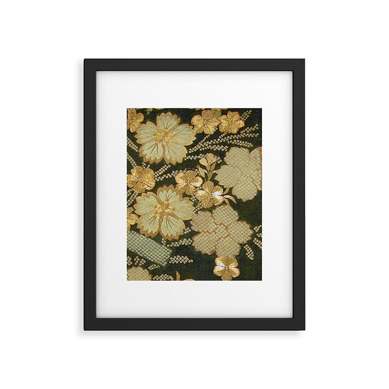 Edo Period Floral Kimono Fragment Print Framed Art Print Gallery Image 5