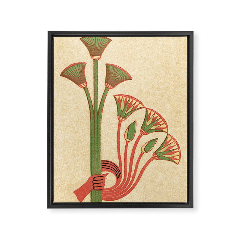 Egyptian Papyrus Plants and Lotus Flowers Framed Canvas Print Gallery Image 6