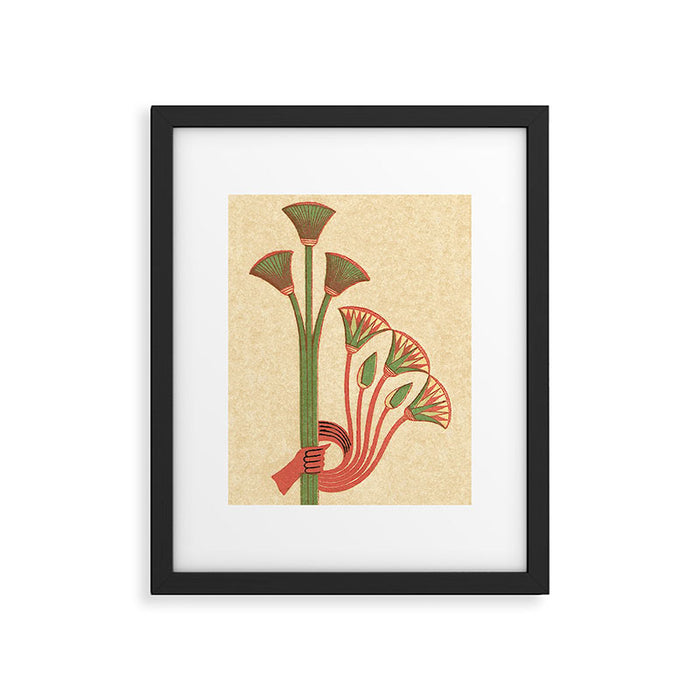 Egyptian Papyrus Plants and Lotus Flowers Framed Art Print Gallery Image 1