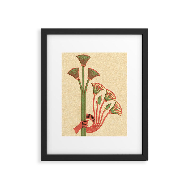 Egyptian Papyrus Plants and Lotus Flowers Framed Art Print Gallery Image 5