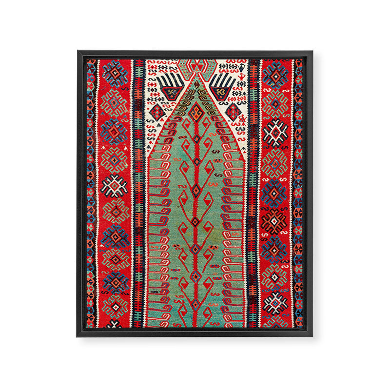 Erzerum Northeast Anatolian Niche Kilim Print Framed Canvas Print Gallery Image 3