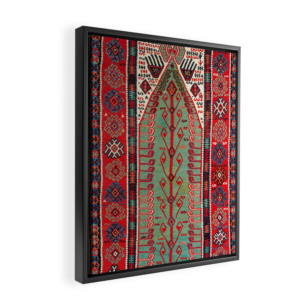 Erzerum Northeast Anatolian Niche Kilim Print Framed Canvas Print Gallery Image 2