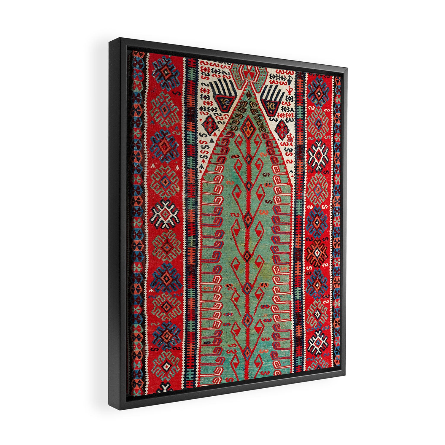 Erzerum Northeast Anatolian Niche Kilim Print Framed Canvas Print Gallery Image 2