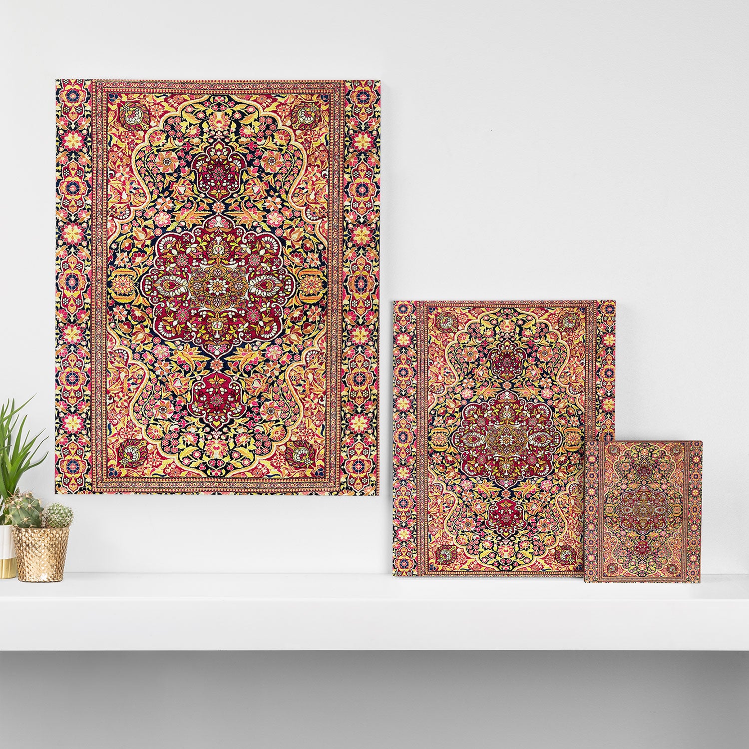Esfahan Antique Floral Persian Rug Print Canvas Print Gallery Image 3
