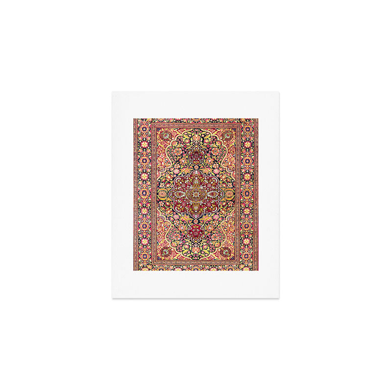 Esfahan Antique Floral Persian Rug Print Art Print Gallery Image 1