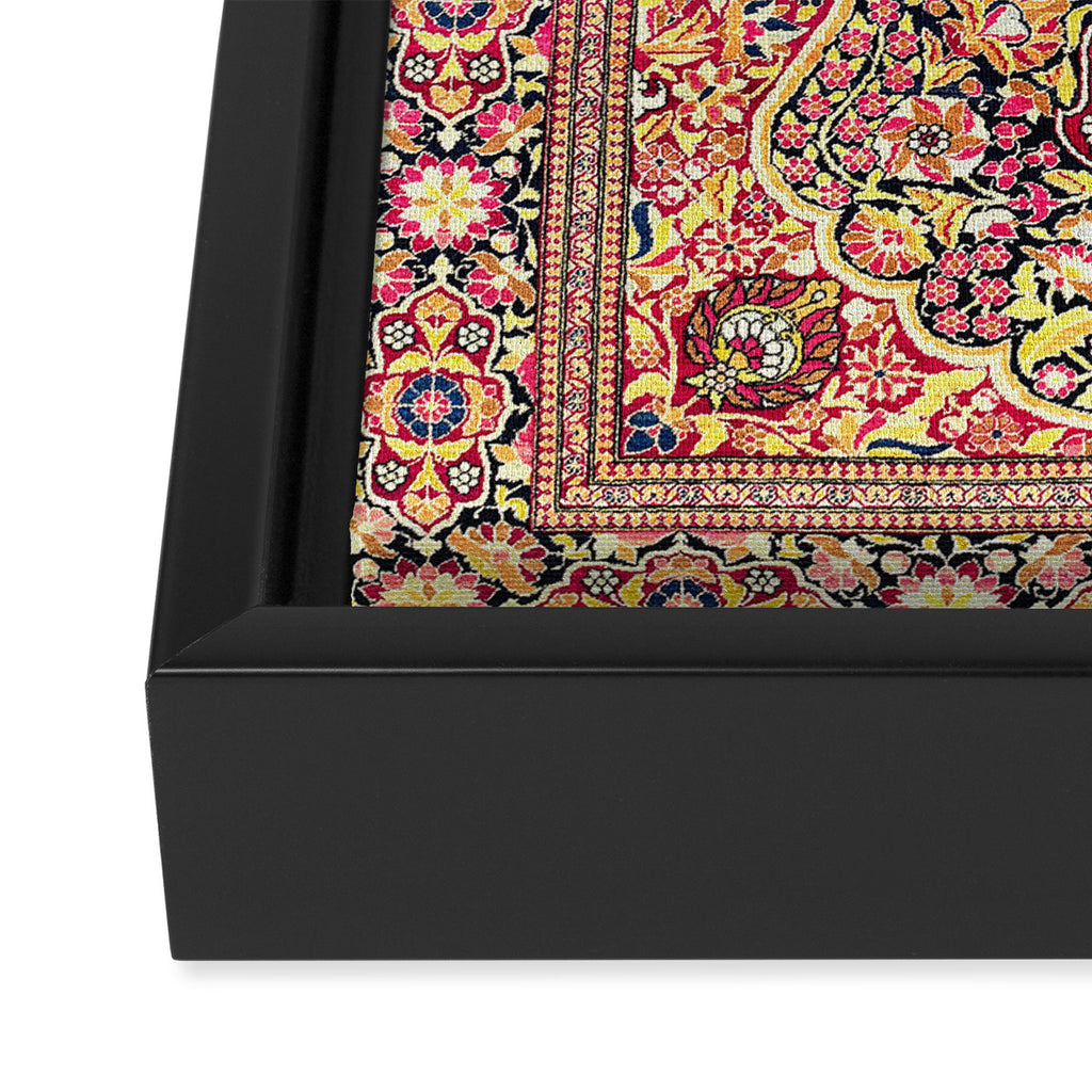 Esfahan Antique Floral Persian Rug Print Framed Canvas Print Gallery Image 3