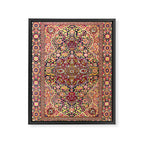 Esfahan Antique Floral Persian Rug Print Framed Canvas Print Gallery Image 3