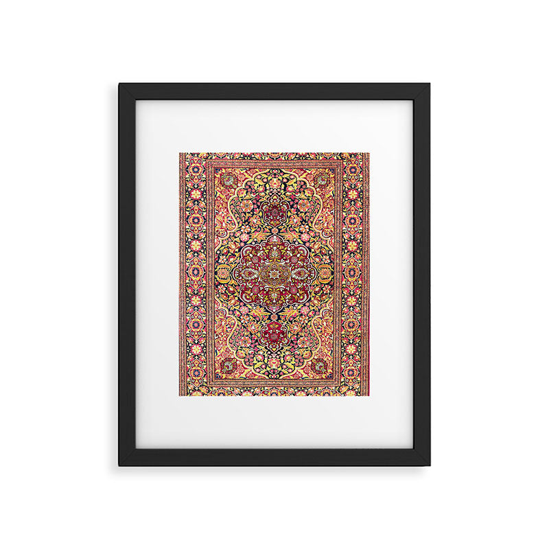 Esfahan Antique Floral Persian Rug Print Framed Art Print Gallery Image 4