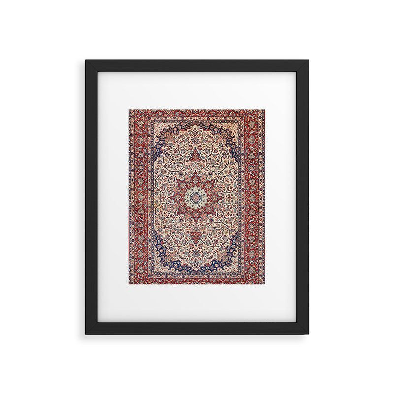 Esfahan Central Persian Antique Rug Print Framed Art Print Gallery Image 5