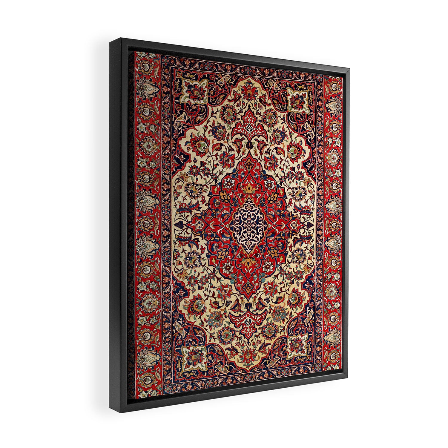 Esfahan Central Persian Rug Print Framed Canvas Print Gallery Image 2