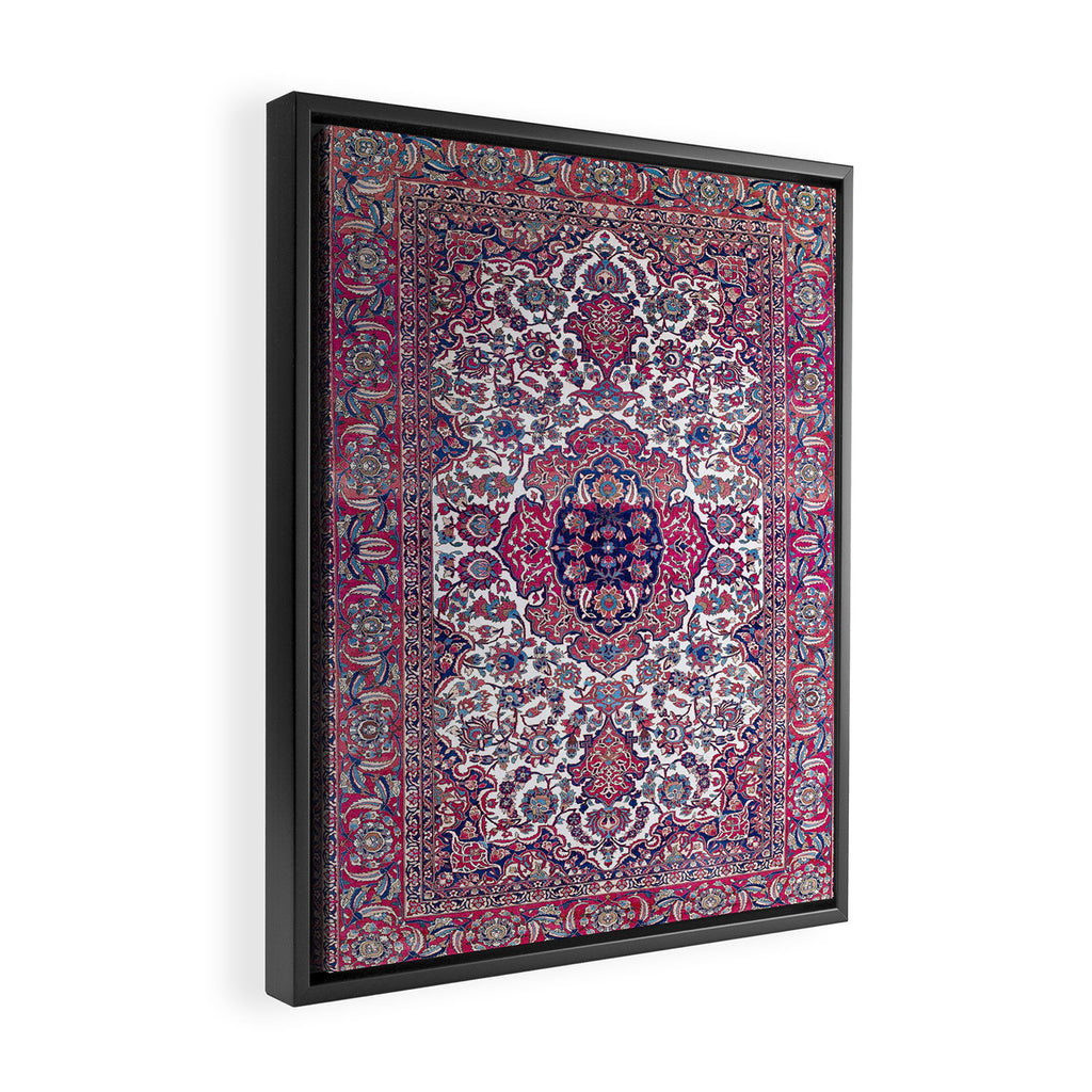 Esfahan Central Persian Rug Print Framed Canvas Print Gallery Image 2