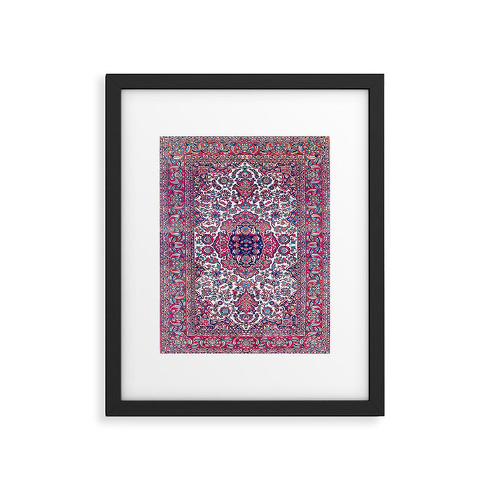 Esfahan Central Persian Rug Print Framed Art Print Gallery Image 1