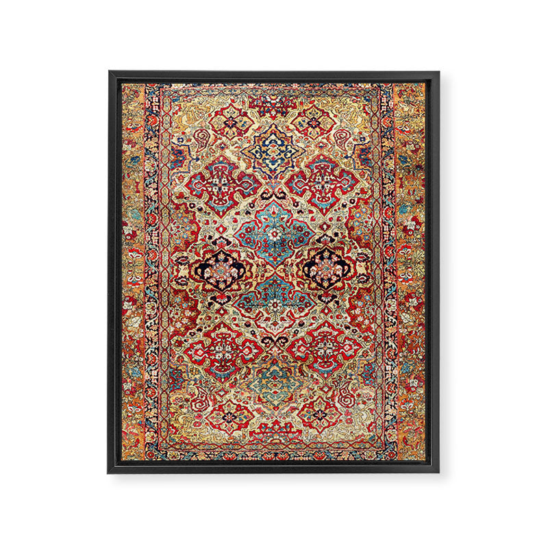 Esfahan Central Persian Rug Print Framed Canvas Print Gallery Image 3