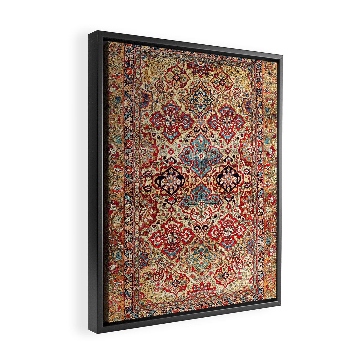 Esfahan Central Persian Rug Print Framed Canvas Print Gallery Image 2