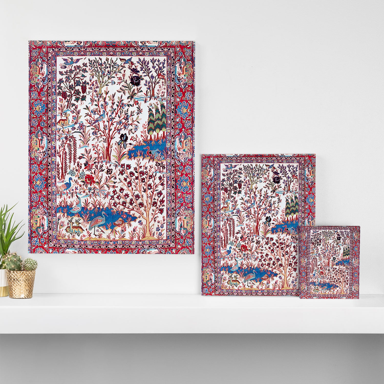 Esfahan Central Persian Silk Rug Print Canvas Print Gallery Image 3