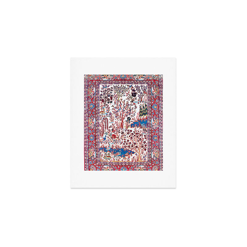 Esfahan Central Persian Silk Rug Print Art Print Gallery Image 1