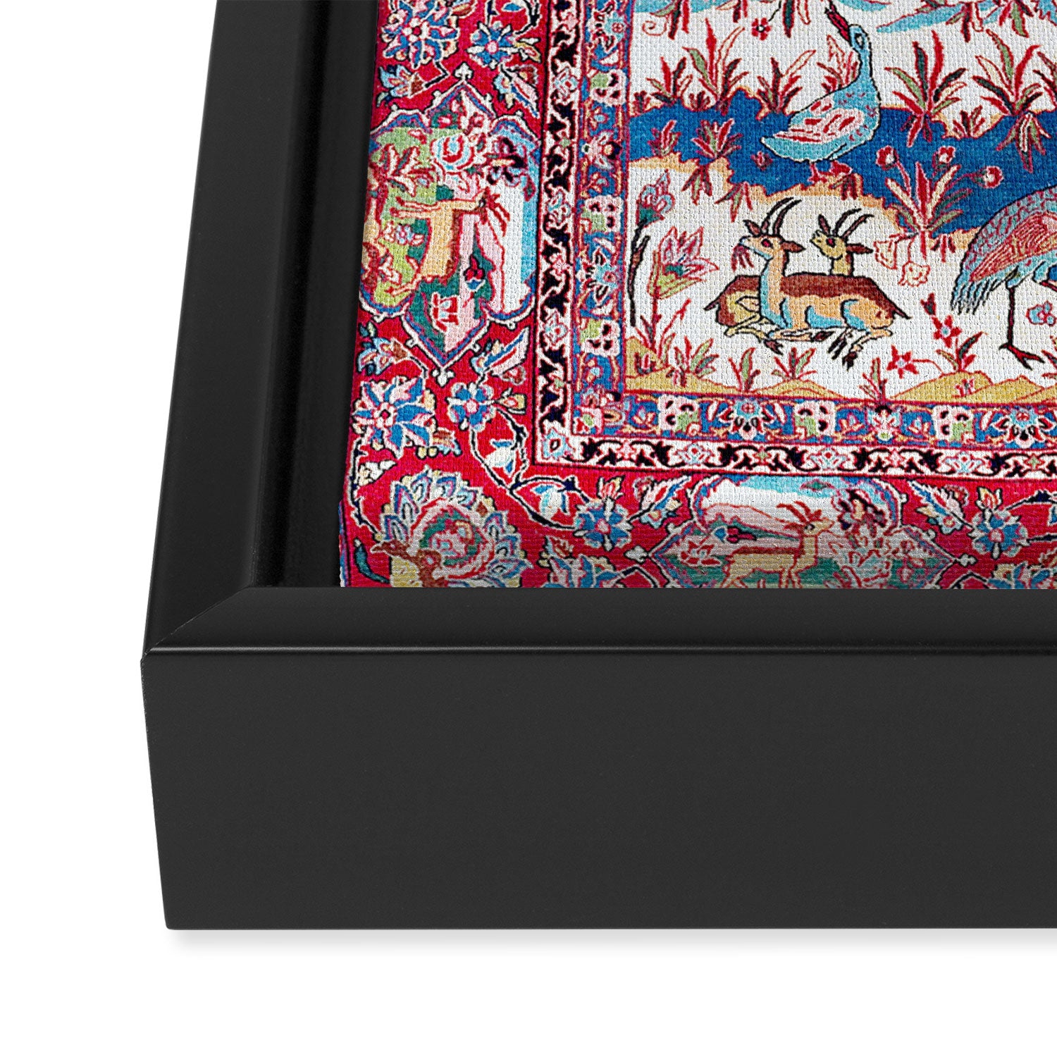 Esfahan Central Persian Silk Rug Print Framed Canvas Print Gallery Image 3